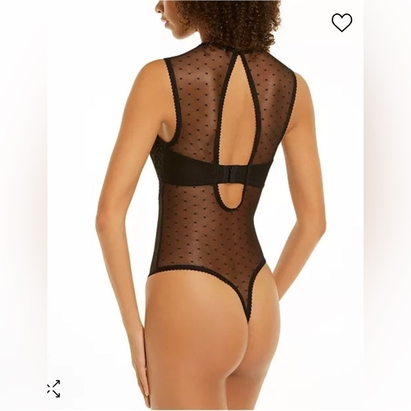 2/$25 🔴 Inc Cupped Swiss Dot Lingerie Thong Bodysuit - Picture 3 of 10
